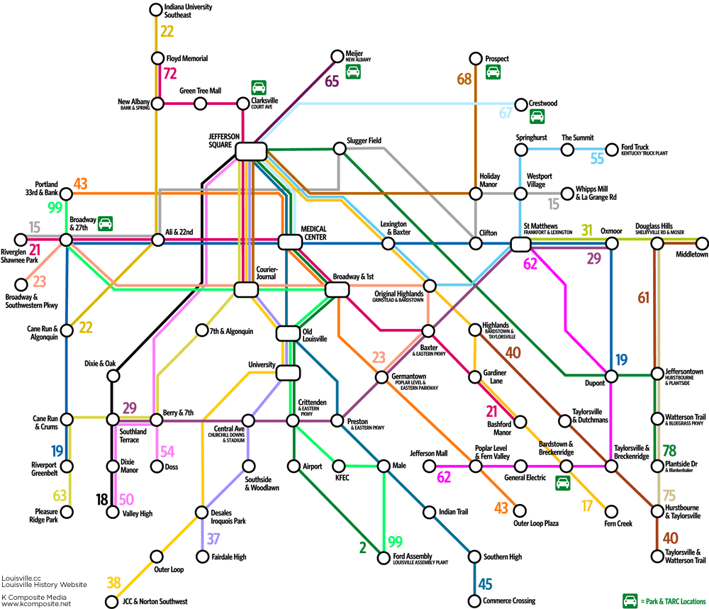 TARC subway style map